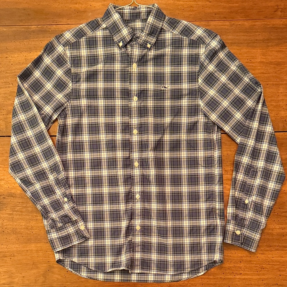 Vineyard Vines Men's Blue Plaid Button-Down Shirt